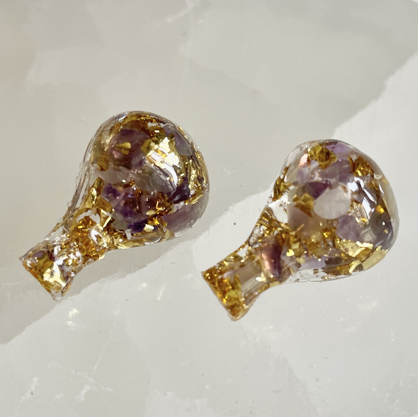 紫水晶熱氣球高頻奧根能量耳環 Orgonite - Image 3