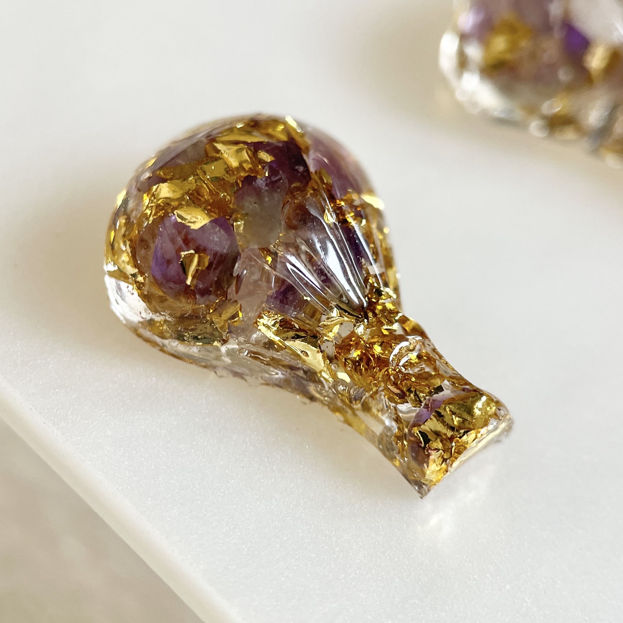 紫水晶熱氣球高頻奧根能量耳環 Orgonite - Image 2