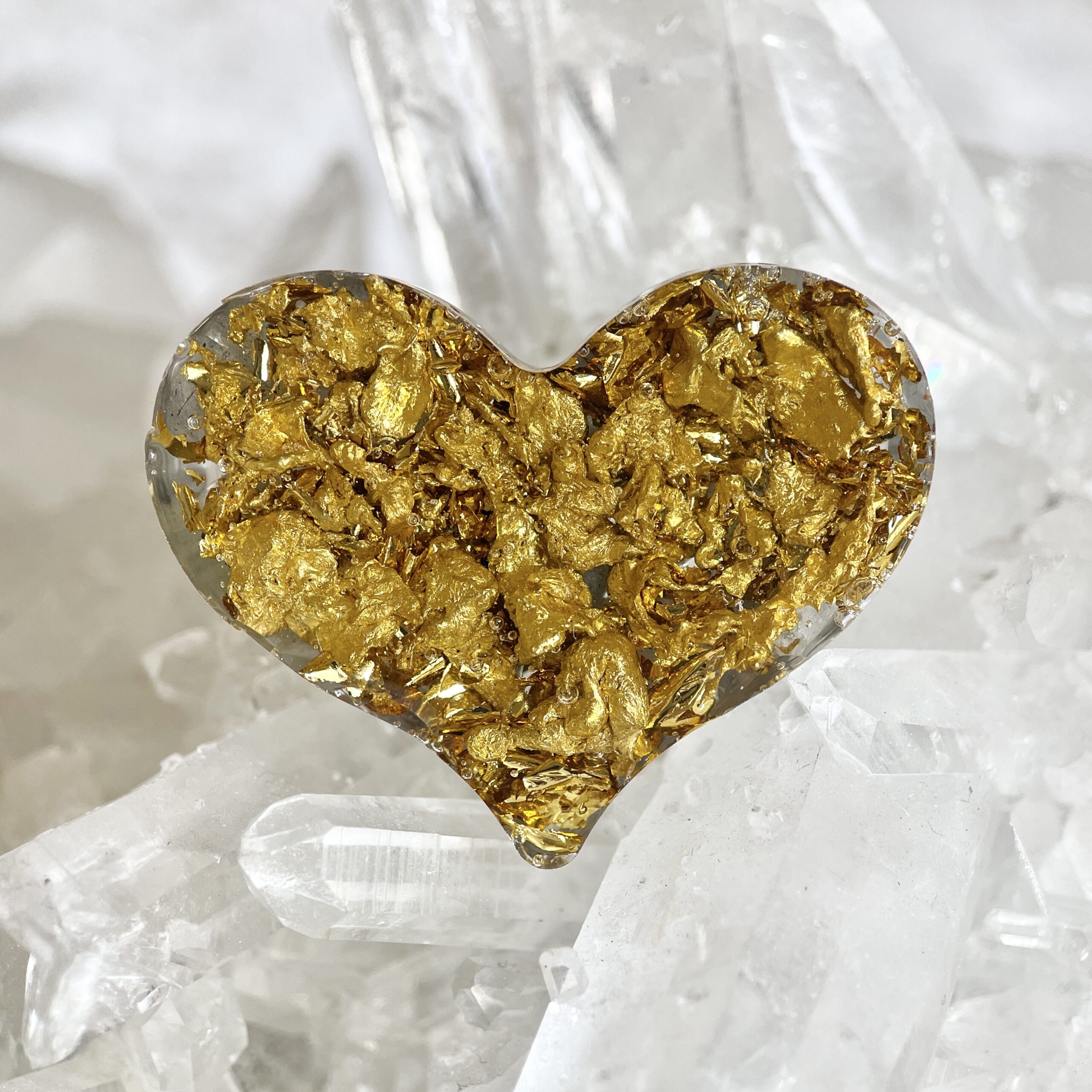 拉長石 生命種子圖騰 心形高頻奧根能量吊墜/鎖匙扣 Orgonite - Image 5