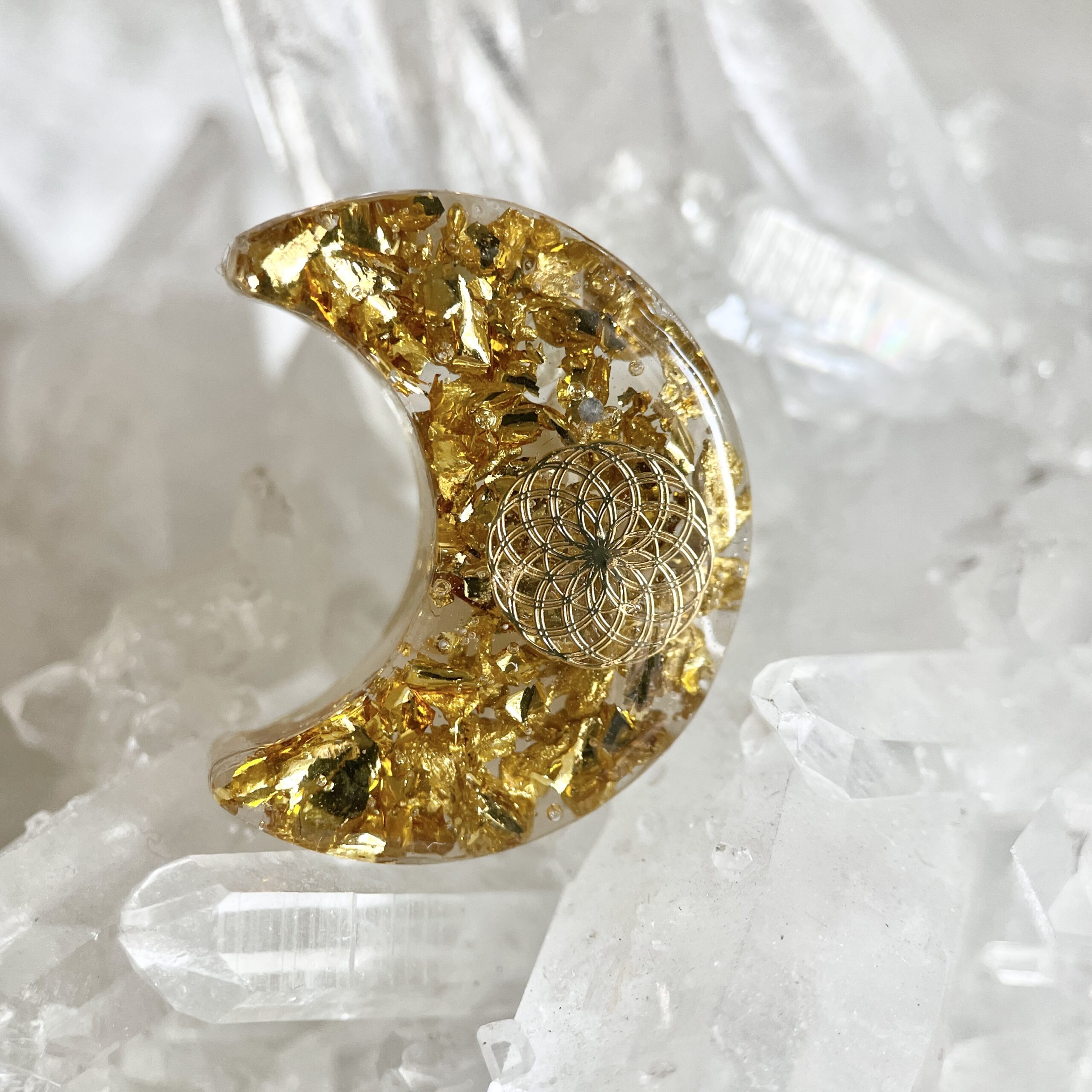 月亮石復活蛋兔子高頻奧根能量吊墜/鎖匙扣 Orgonite - Image 5