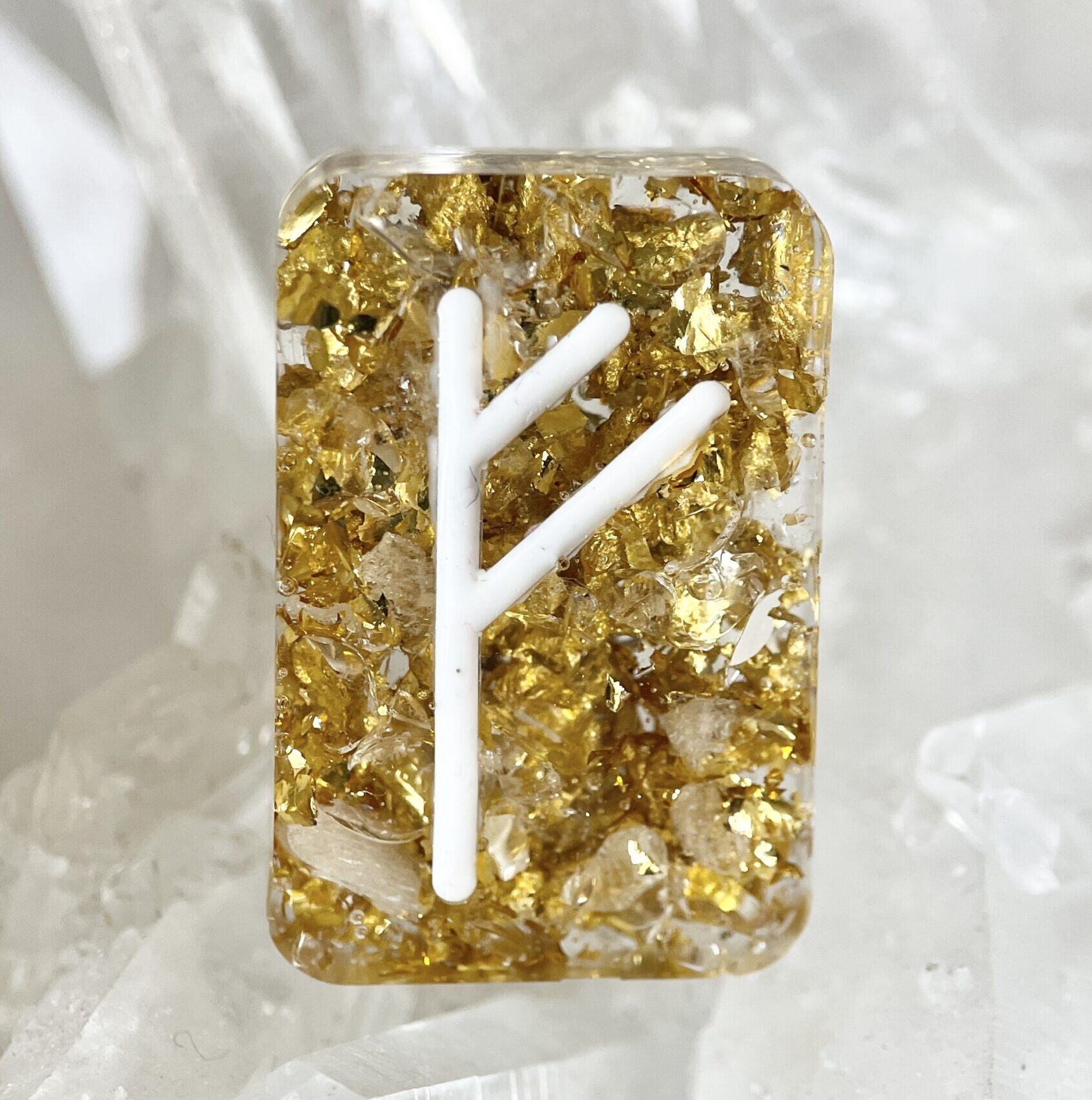 盧恩石系列 - Fehu 財運高頻奧根能量吊墜/鎖匙扣 Orgonite