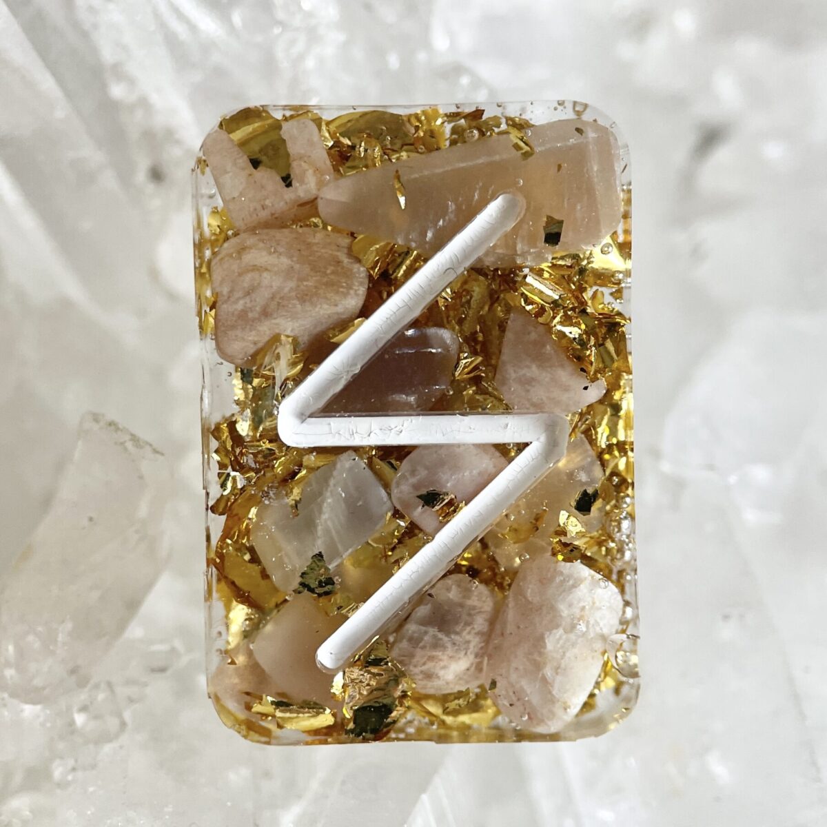 盧恩石系列 - Sowilo 太陽石 成功光芒勝利 高頻奧根能量吊墜/鎖匙扣 Orgonite