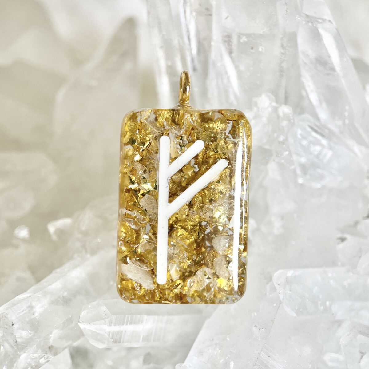 盧恩石系列 - Fehu 財運高頻奧根能量吊墜/鎖匙扣 Orgonite