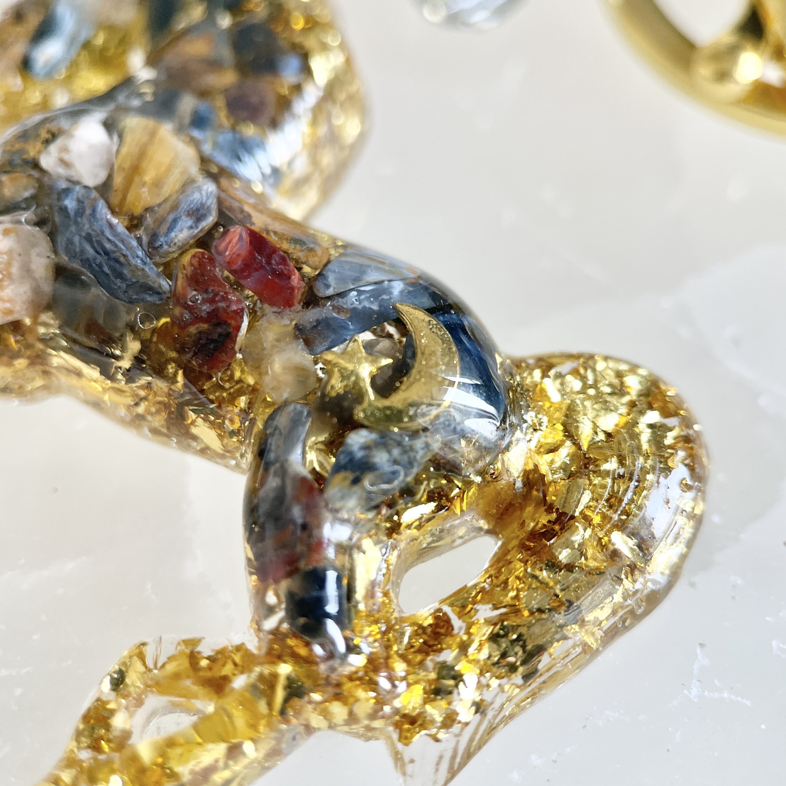 彼得石 生命種子圖騰 獨角獸高頻奧根能量吊墜/鎖匙扣 Orgonite - Image 4