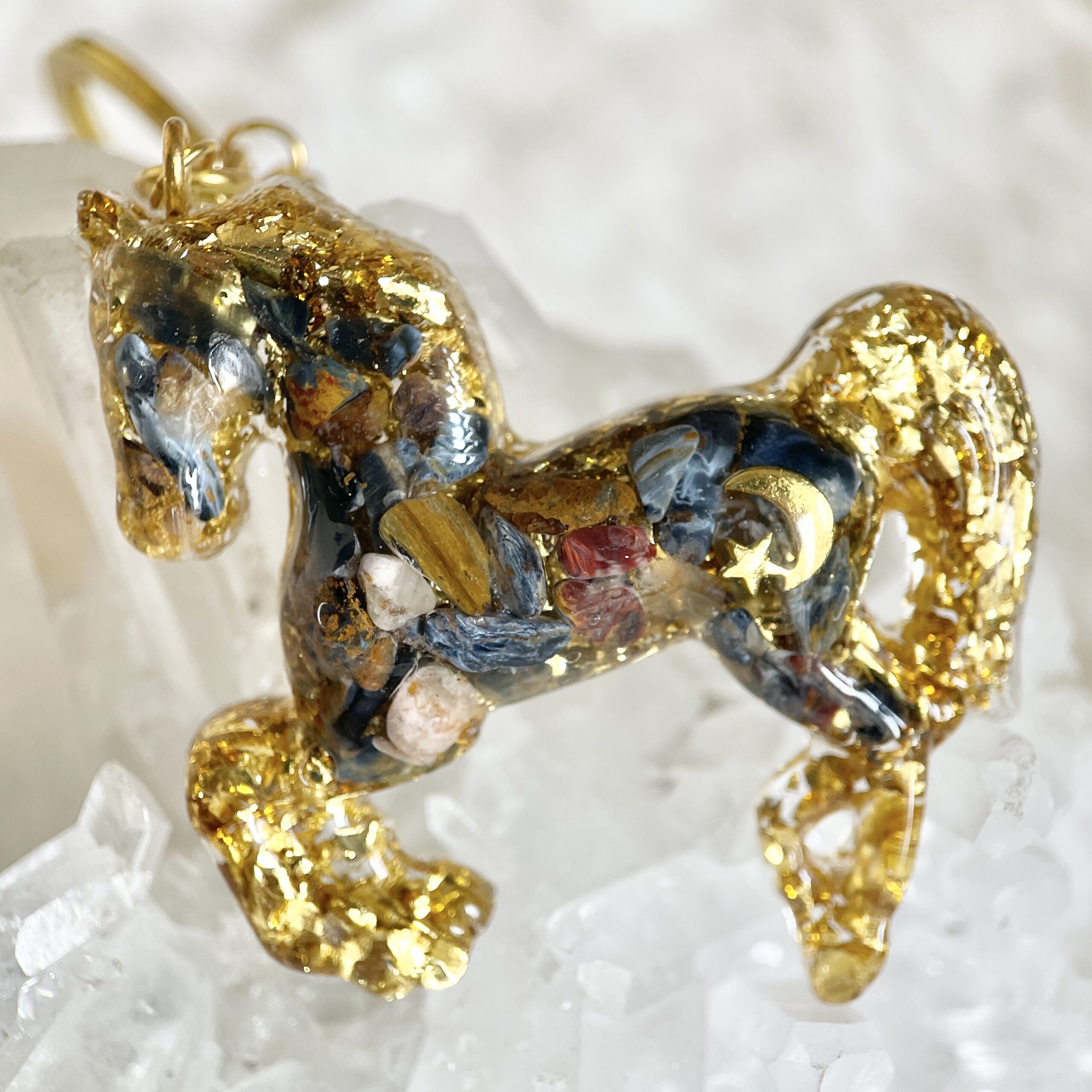 彼得石 生命種子圖騰 獨角獸高頻奧根能量吊墜/鎖匙扣 Orgonite