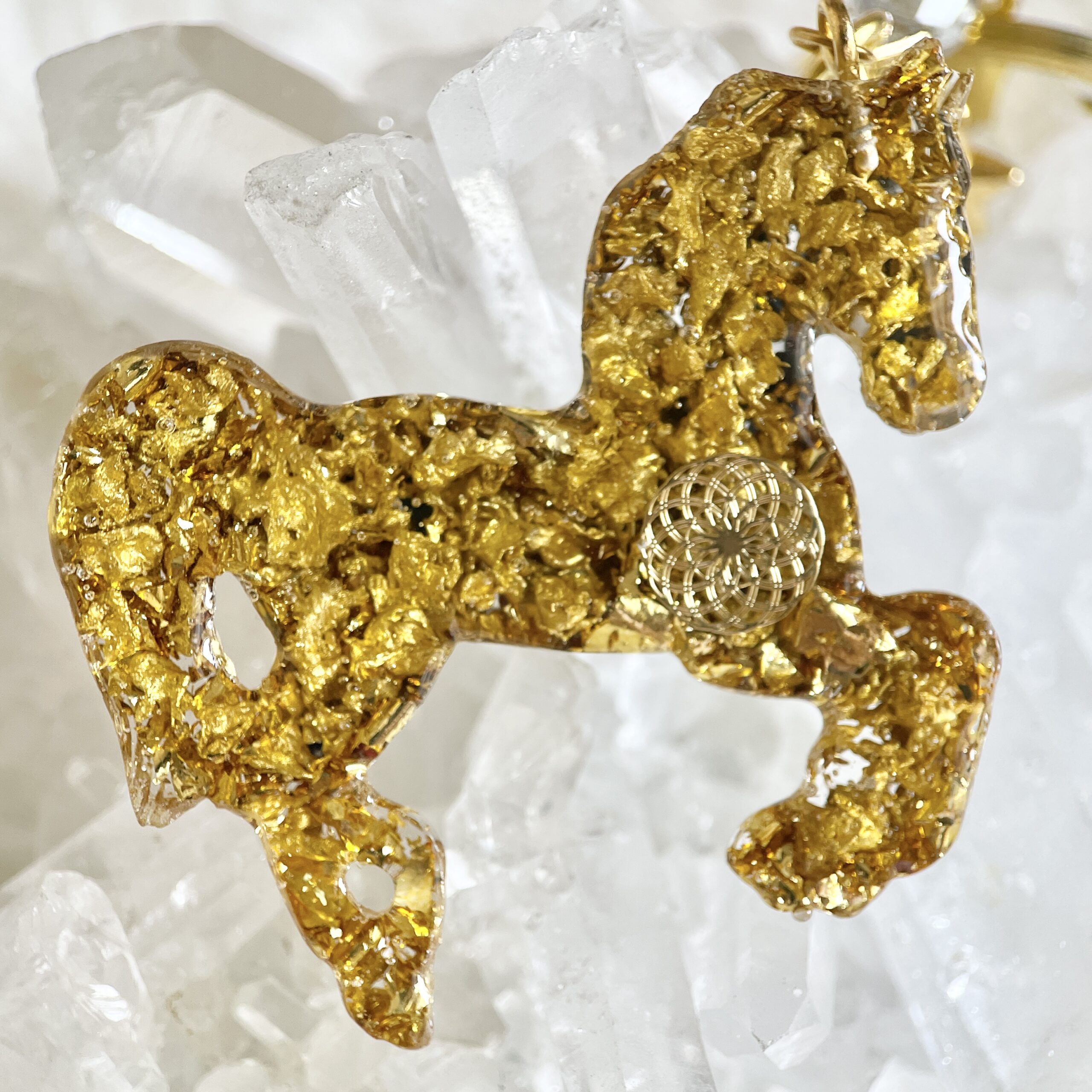 彼得石 生命種子圖騰 獨角獸高頻奧根能量吊墜/鎖匙扣 Orgonite - Image 8